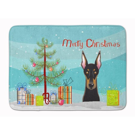 Carolines Treasures Christmas Tree and Doberman Machine Washable Memory Foam Mat BB1617RUG